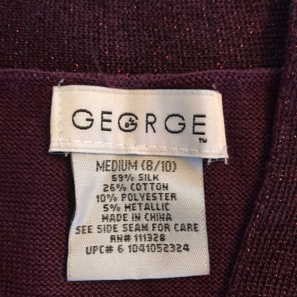 Burgundy/metallic sweater top.